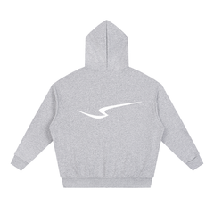 Unisex Loose Solid Full Zip Hoodie