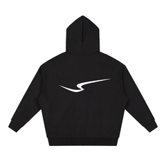 Unisex Loose Solid Full Zip Hoodie