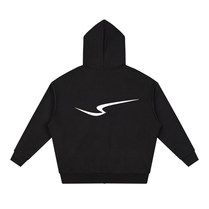 Unisex Loose Solid Full Zip Hoodie