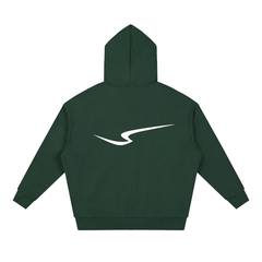 Unisex Loose Solid Full Zip Hoodie