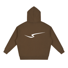 Unisex Loose Solid Full Zip Hoodie