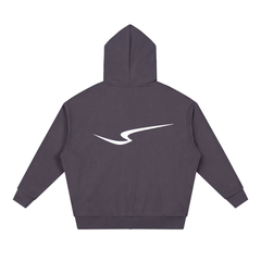 Unisex Loose Solid Full Zip Hoodie