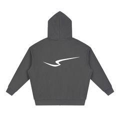 Unisex Loose Solid Full Zip Hoodie