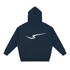 Unisex Loose Solid Full Zip Hoodie